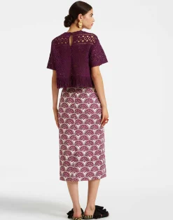 La DoubleJ Gonne<Pencil SkirtFans Purple in Shot Cotton