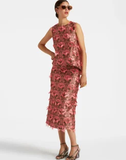 La DoubleJ Gonne<Pencil SkirtGrove Kaki/Pink in Jacquard
