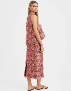 La DoubleJ Gonne<Pencil SkirtGrove Kaki/Pink in Jacquard