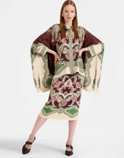 La DoubleJ Party Dressing<Pencil SkirtPortal Placée Brown in Envers Satin
