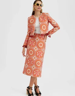 La DoubleJ Gonne<Pencil SkirtSun Orange in Jacquard