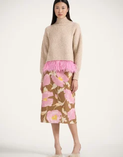 La DoubleJ Gonne<Pencil SkirtSylph Khaki in Cady Wool