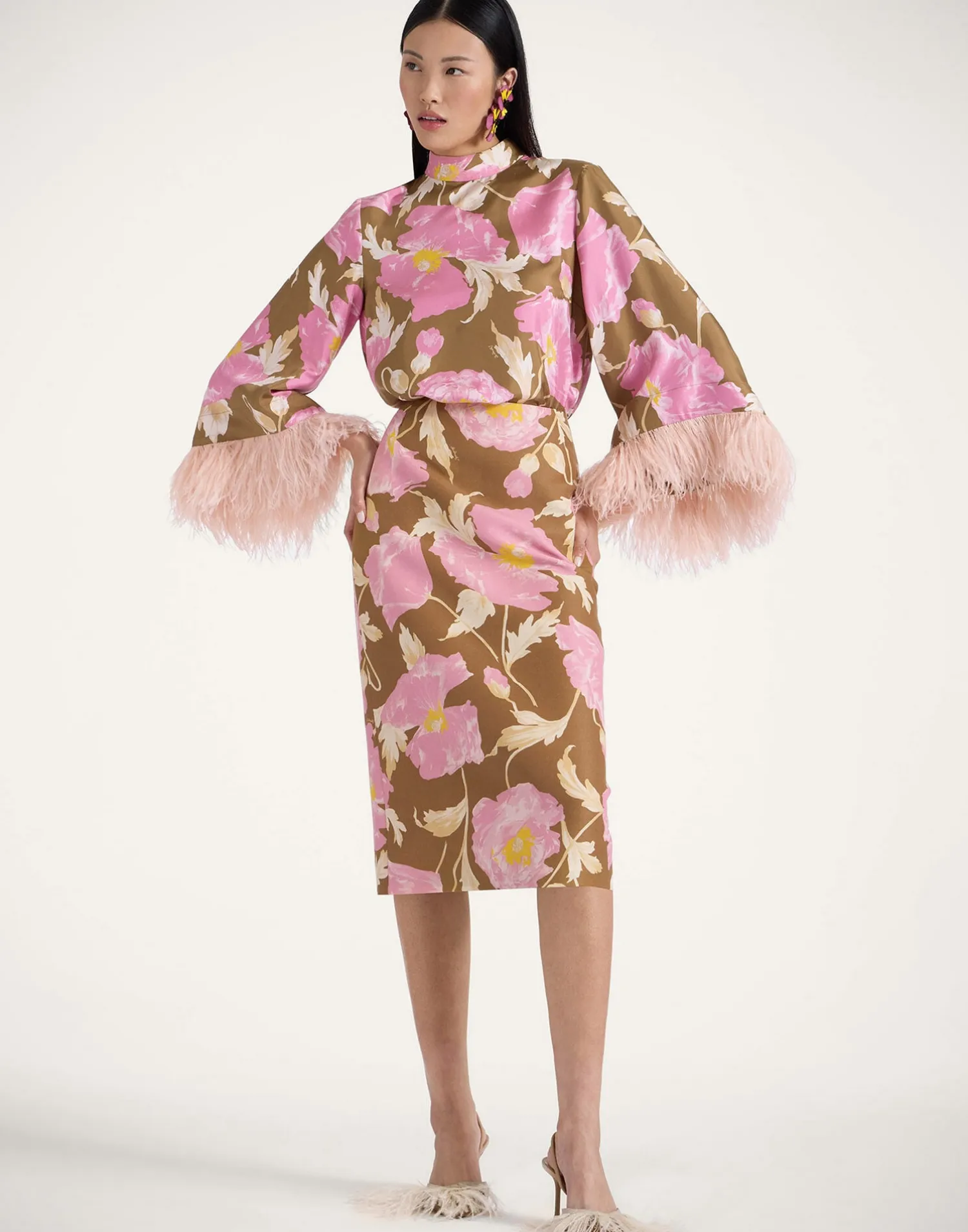 La DoubleJ Party Dressing<Pencil SkirtSylph Khaki in Cady Wool