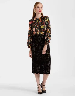 La DoubleJ Gonne<Pencil SkirtVaudeville Brown in Cotton Lace