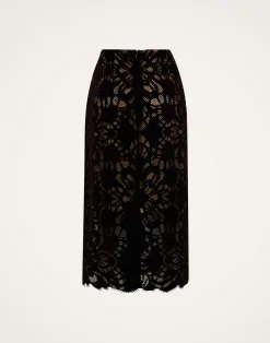 La DoubleJ Gonne<Pencil SkirtVaudeville Brown in Cotton Lace