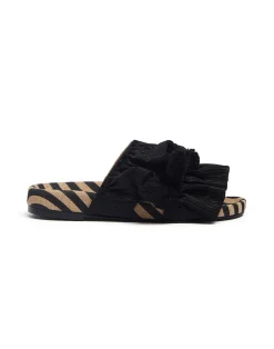 La DoubleJ Scarpe|Accessories<Pimento SlideSolid Black in Viscose & Jute