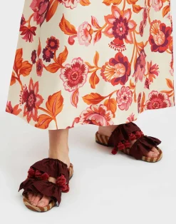 La DoubleJ Scarpe|Accessories<Pimento SlideSolid Bordeaux in Viscose & Jute