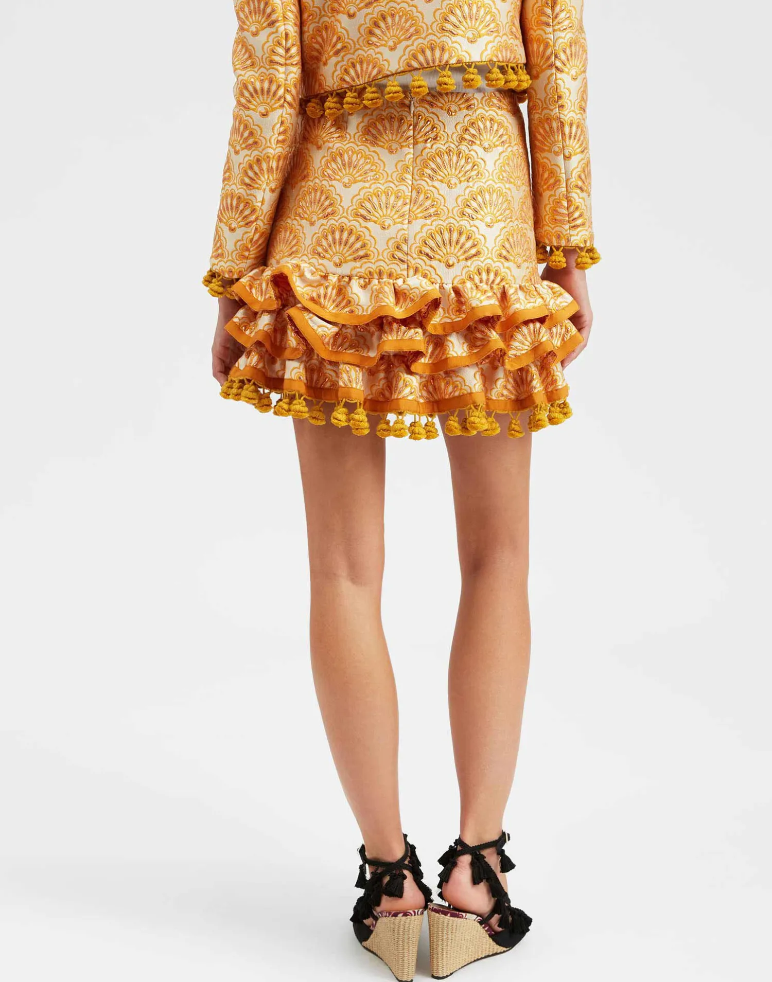 La DoubleJ Gonne<Pincho Mini SkirtFans Gold in Jacquard