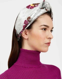 La DoubleJ Accessori Per Capelli|Accessories<Pinup HeadbandSilver in Textured Sequins