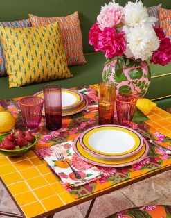 La DoubleJ Runner E Tovagliette|Tessili<Placemat Set Of 2Bright Blooms in Linen