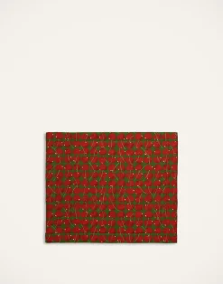 La DoubleJ Runner E Tovagliette|Tessili<Placemat Set Of 2Cherries Verde in Linen