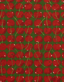La DoubleJ Runner E Tovagliette|Tessili<Placemat Set Of 2Cherries Verde in Linen