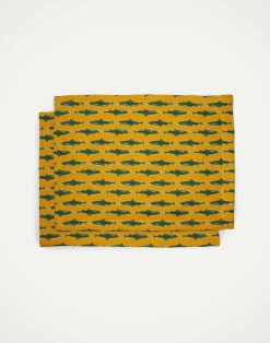 La DoubleJ Runner E Tovagliette|Tessili<Placemat Set Of 2Como Fish Yellow in Linen