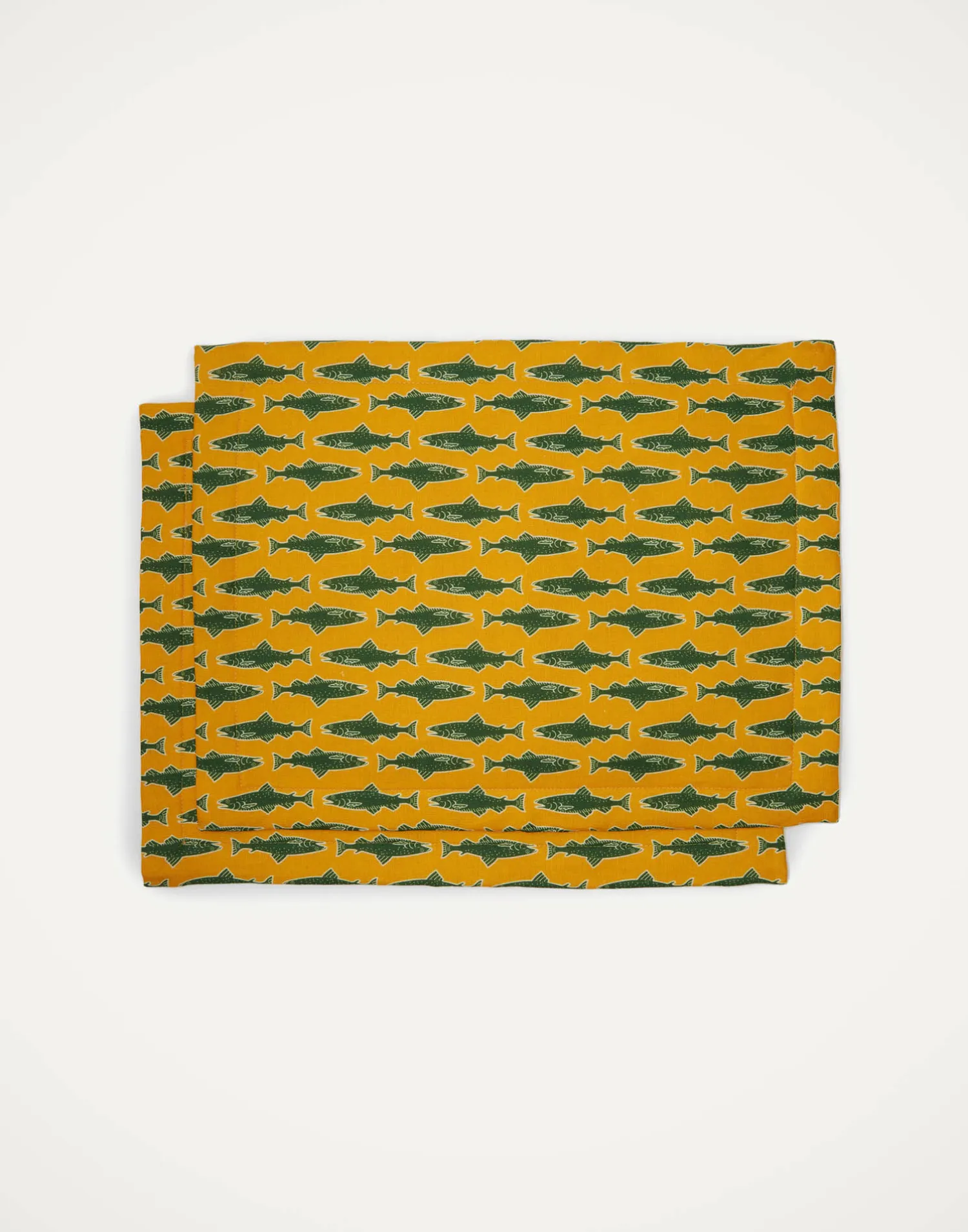 La DoubleJ Runner E Tovagliette|Tessili<Placemat Set Of 2Como Fish Yellow in Linen