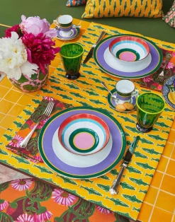 La DoubleJ Runner E Tovagliette|Tessili<Placemat Set Of 2Como Fish Yellow in Linen