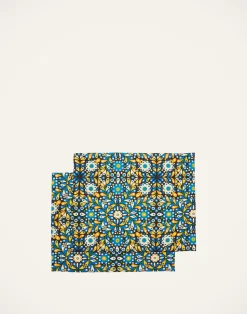 La DoubleJ Runner E Tovagliette|Tessili<Placemat Set Of 2Confetti Blu in Linen