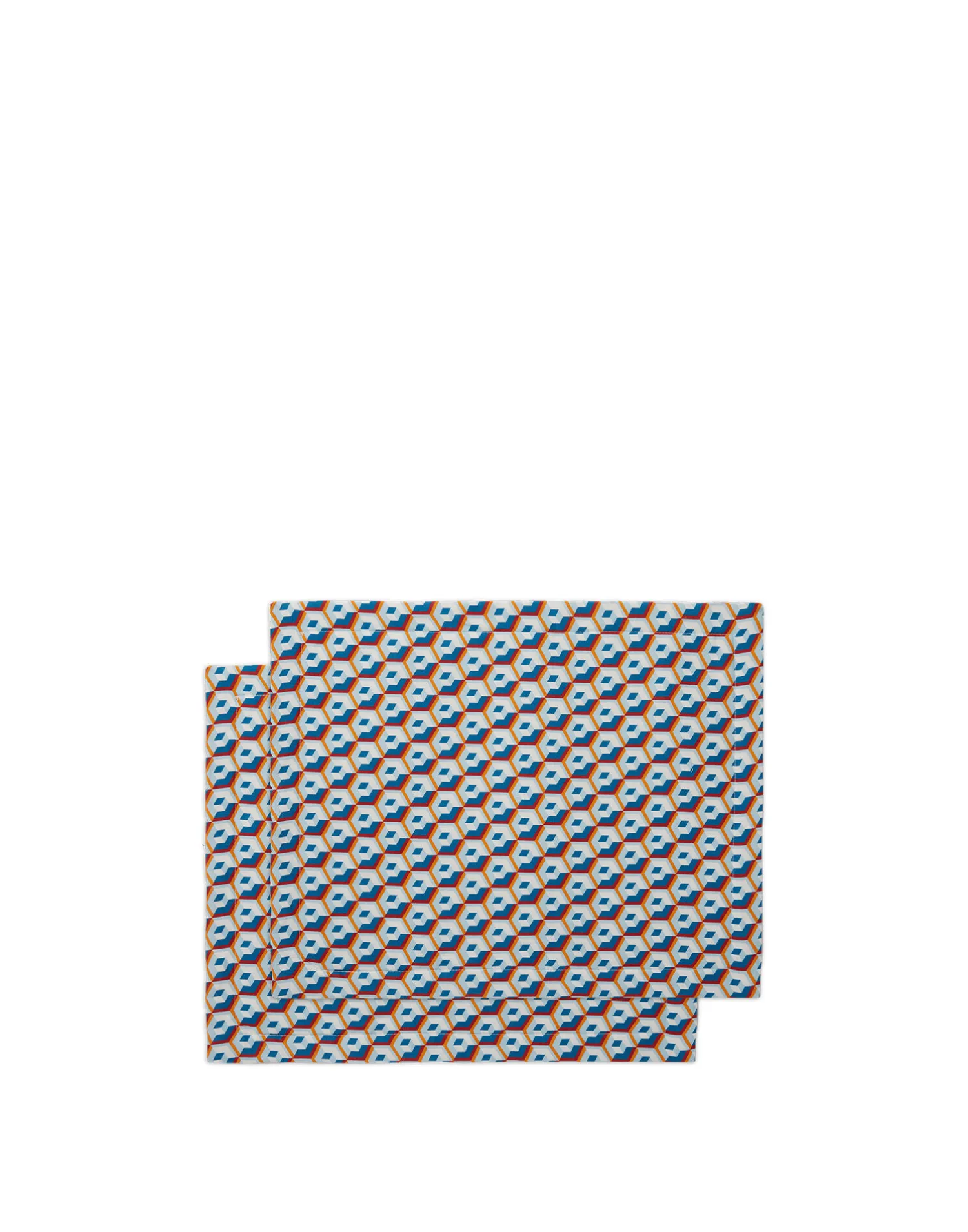 La DoubleJ Runner E Tovagliette|Tessili<Placemat Set Of 2Cubi Blu in Linen