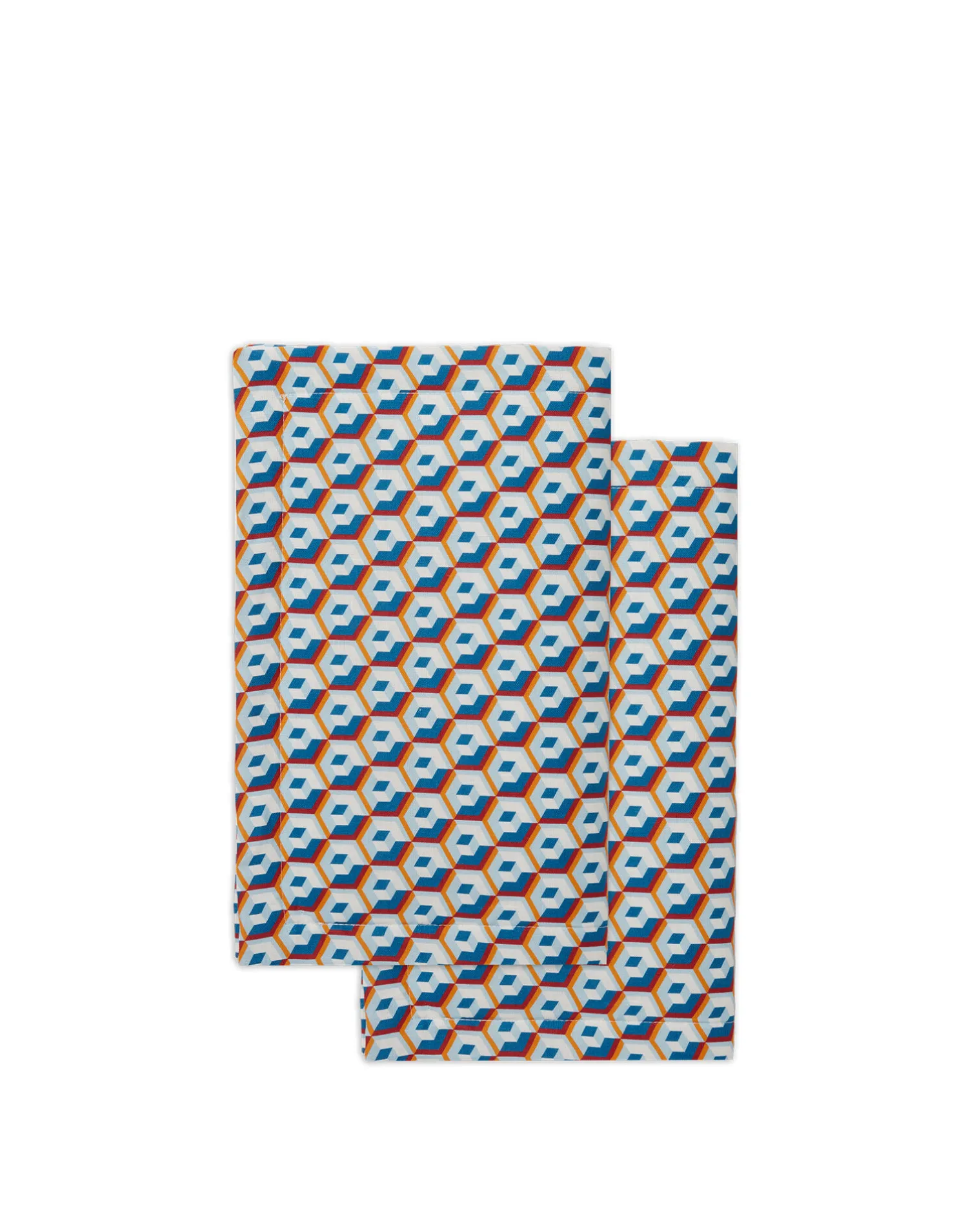 La DoubleJ Runner E Tovagliette|Tessili<Placemat Set Of 2Cubi Blu in Linen