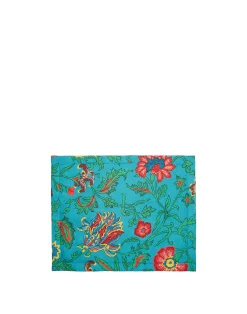 La DoubleJ Runner E Tovagliette|Tessili<Placemat Set Of 2Dragon Flower Turchese in Linen