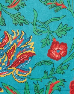 La DoubleJ Runner E Tovagliette|Tessili<Placemat Set Of 2Dragon Flower Turchese in Linen