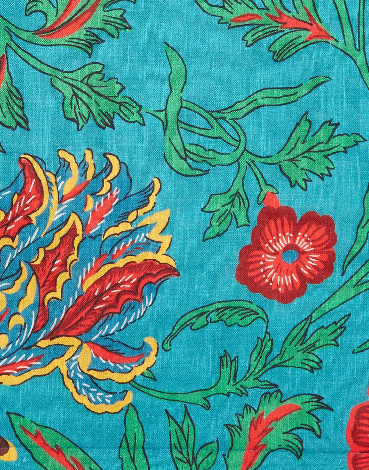 La DoubleJ Runner E Tovagliette|Tessili<Placemat Set Of 2Dragon Flower Turchese in Linen