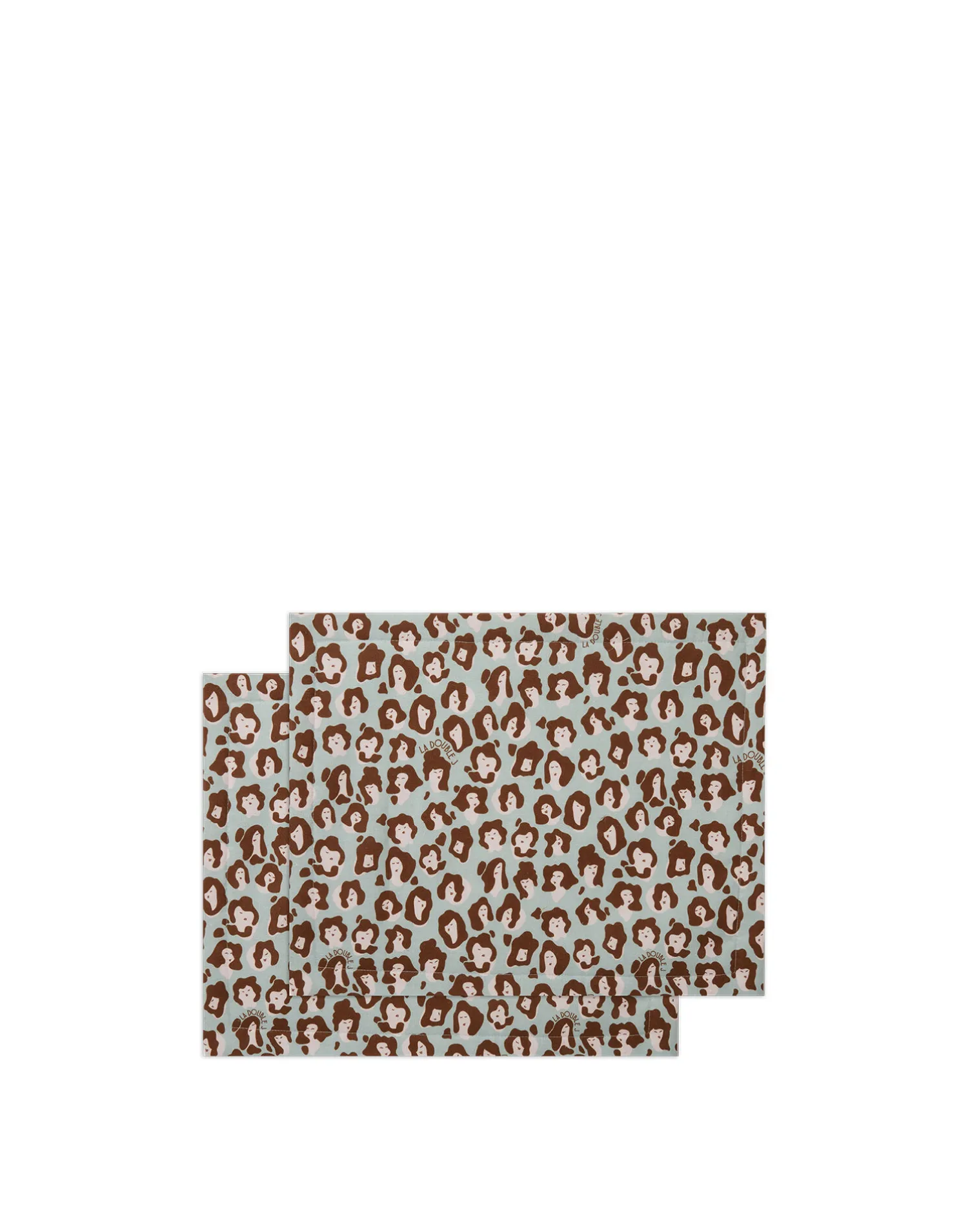 La DoubleJ Runner E Tovagliette|Tessili<Placemat Set Of 2Lady Leopard Acqua in Linen