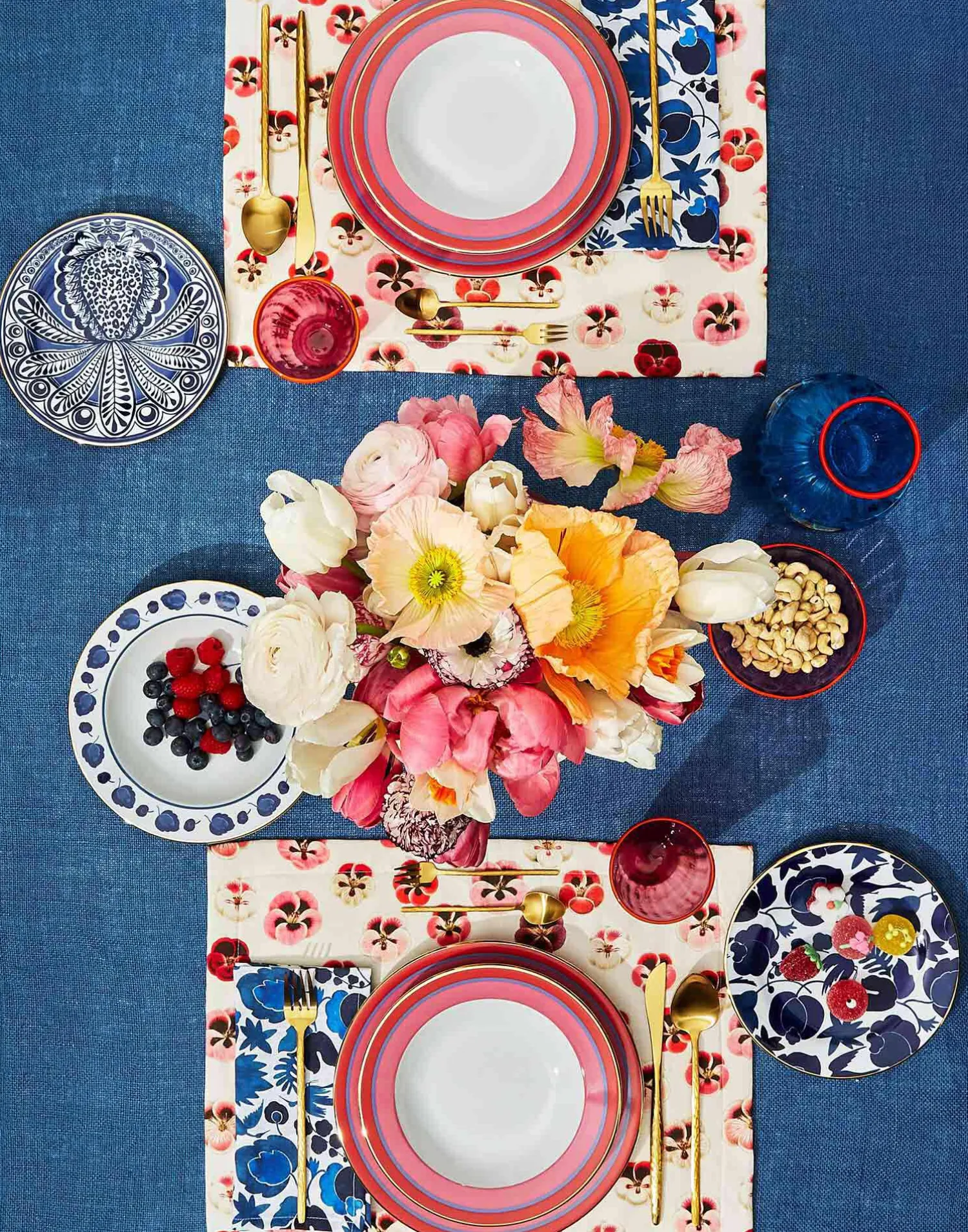 La DoubleJ Runner E Tovagliette|Tessili<Placemat Set Of 2Micro Pansy in Linen