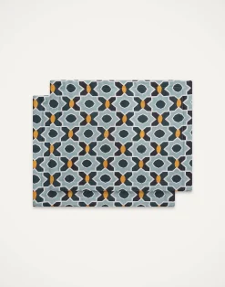 La DoubleJ Runner E Tovagliette|Tessili<Placemat Set Of 2Plaza Small Light Blue in Shot Cotton