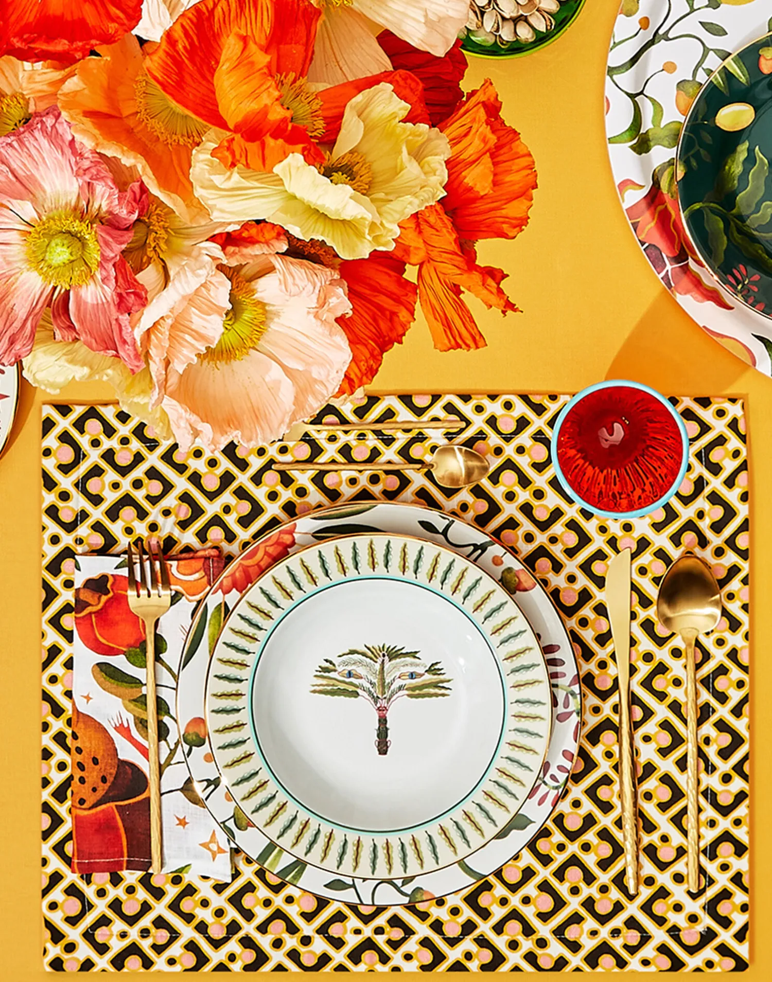 La DoubleJ Runner E Tovagliette|Tessili<Placemat Set Of 2Puzzle Rosa in Linen