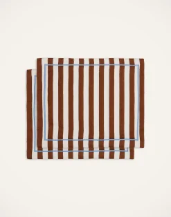 La DoubleJ Runner E Tovagliette|Tessili<Placemat Set Of 2Riviera Cioccolato in Linen