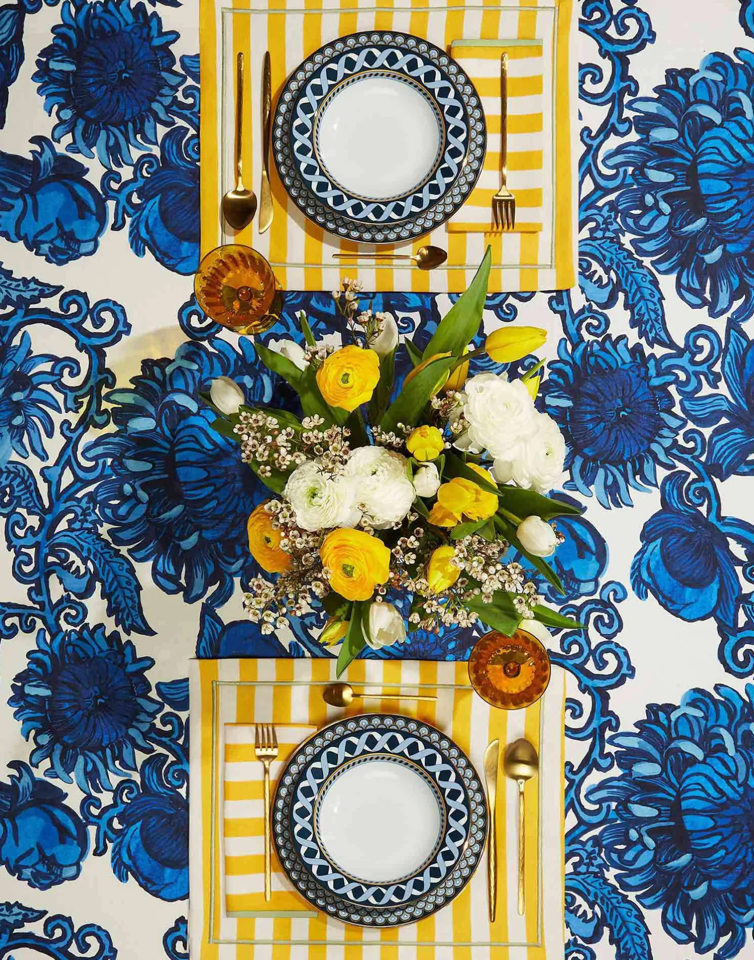 La DoubleJ Runner E Tovagliette|Tessili<Placemat Set Of 2Riviera Giallo in Linen