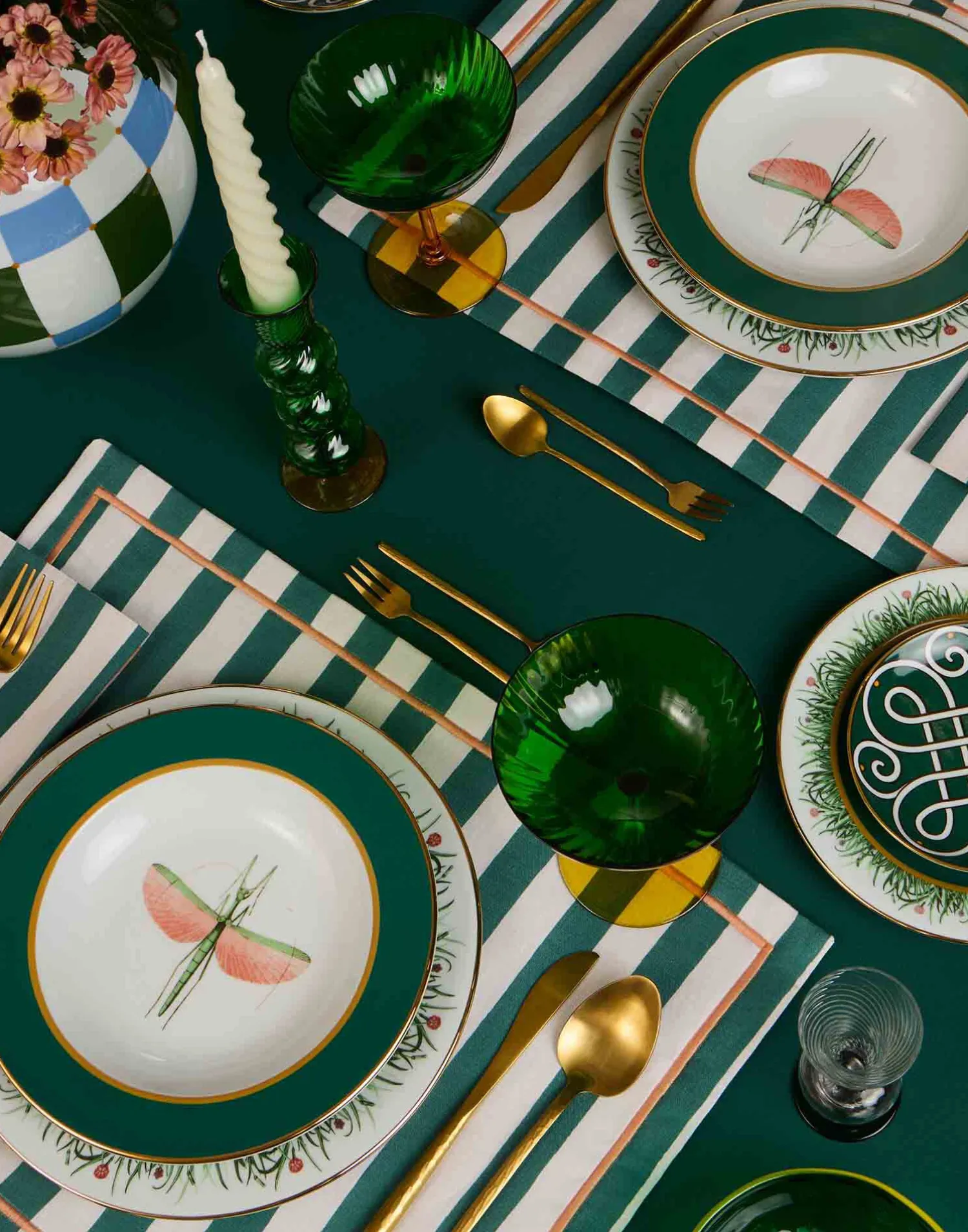 La DoubleJ Runner E Tovagliette|Tessili<Placemat Set Of 2Riviera Green in Linen