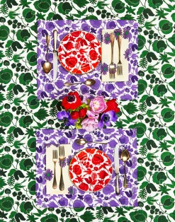 La DoubleJ Runner E Tovagliette|Tessili<Placemat Set Of 2Wildbird Viola Small in Linen