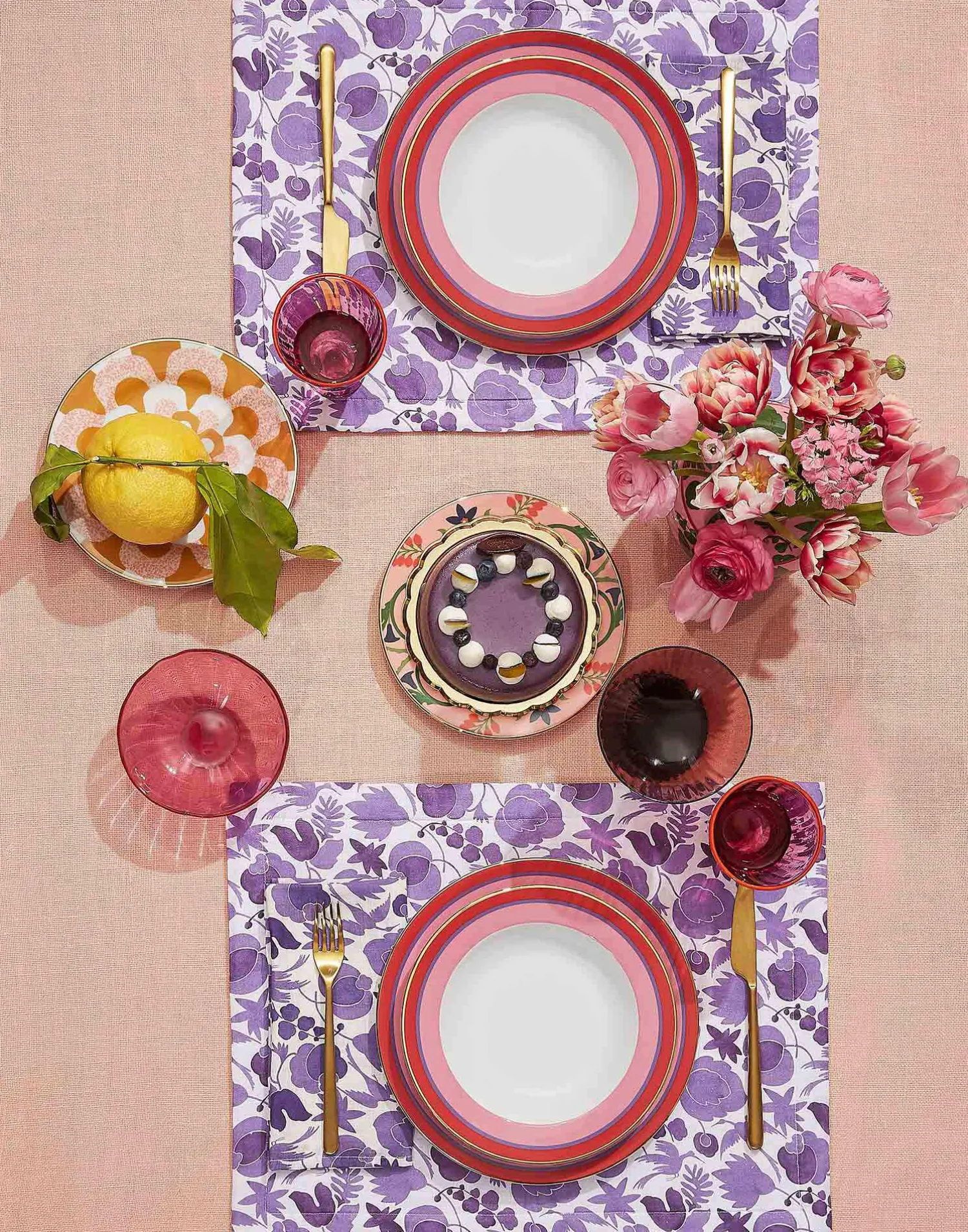 La DoubleJ Runner E Tovagliette|Tessili<Placemat Set Of 2Wildbird Viola Small in Linen