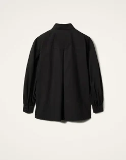 La DoubleJ Camicie E Top<Poet ShirtSolid Black in Cotton Poplin