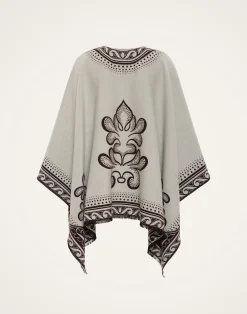 La DoubleJ Capispalla<PonchoHerald Cream in Herald Chin&eacute;