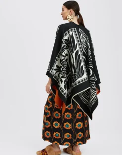 La DoubleJ Capispalla<PonchoMix Tiles Black in Wool