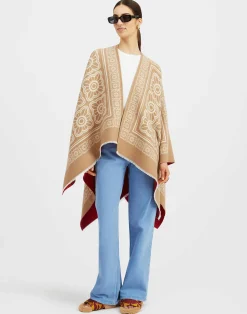 La DoubleJ Capispalla<PonchoMix Tiles Camel in Wool