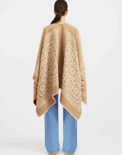 La DoubleJ Capispalla<PonchoMix Tiles Camel in Wool