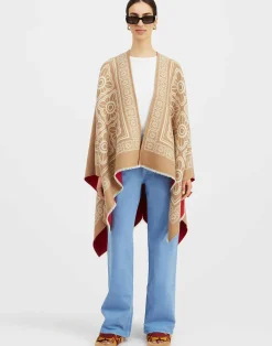 La DoubleJ Capispalla<PonchoMix Tiles Camel in Wool