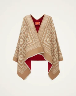 La DoubleJ Capispalla<PonchoMix Tiles Camel in Wool