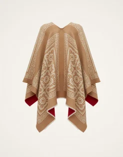 La DoubleJ Capispalla<PonchoMix Tiles Camel in Wool