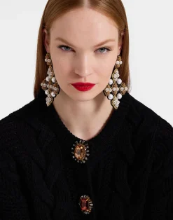 La DoubleJ Party Dressing<Portrait CardiganSolid Black in Chunky Wool