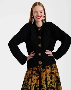 La DoubleJ Maglieria<Portrait CardiganSolid Black in Chunky Wool