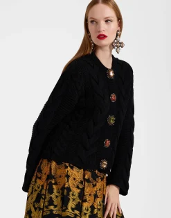 La DoubleJ Maglieria<Portrait CardiganSolid Black in Chunky Wool