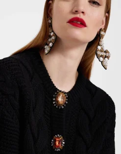 La DoubleJ Maglieria<Portrait CardiganSolid Black in Chunky Wool