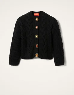 La DoubleJ Maglieria<Portrait CardiganSolid Black in Chunky Wool
