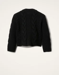 La DoubleJ Maglieria<Portrait CardiganSolid Black in Chunky Wool