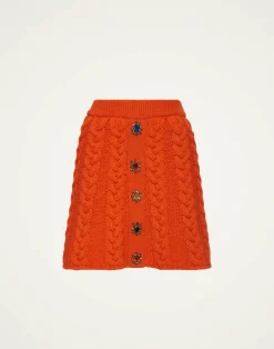La DoubleJ Maglieria|Gonne<Portrait Mini SkirtSolid Rust in Chunky Wool