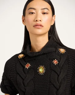 La DoubleJ Maglieria<Portrait TopSolid Black in Chunky Wool